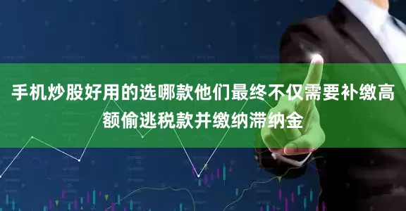 手机炒股好用的选哪款他们最终不仅需要补缴高额偷逃税款并缴纳滞纳金